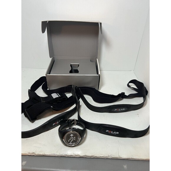 Polar F6 Watch Black Diamond w 2 Chest Straps NEW BATTERY INSTALLED W/ Box - Picture 1 of 6
